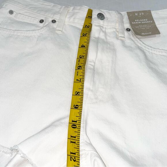 Madewell Relaxed Denim Shorts in White Size 29 New Cut Off High Rise - Picture 7 of 8